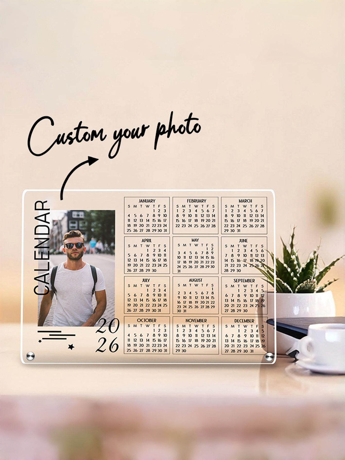 Custom 2026 Photo Desktop Calendar
